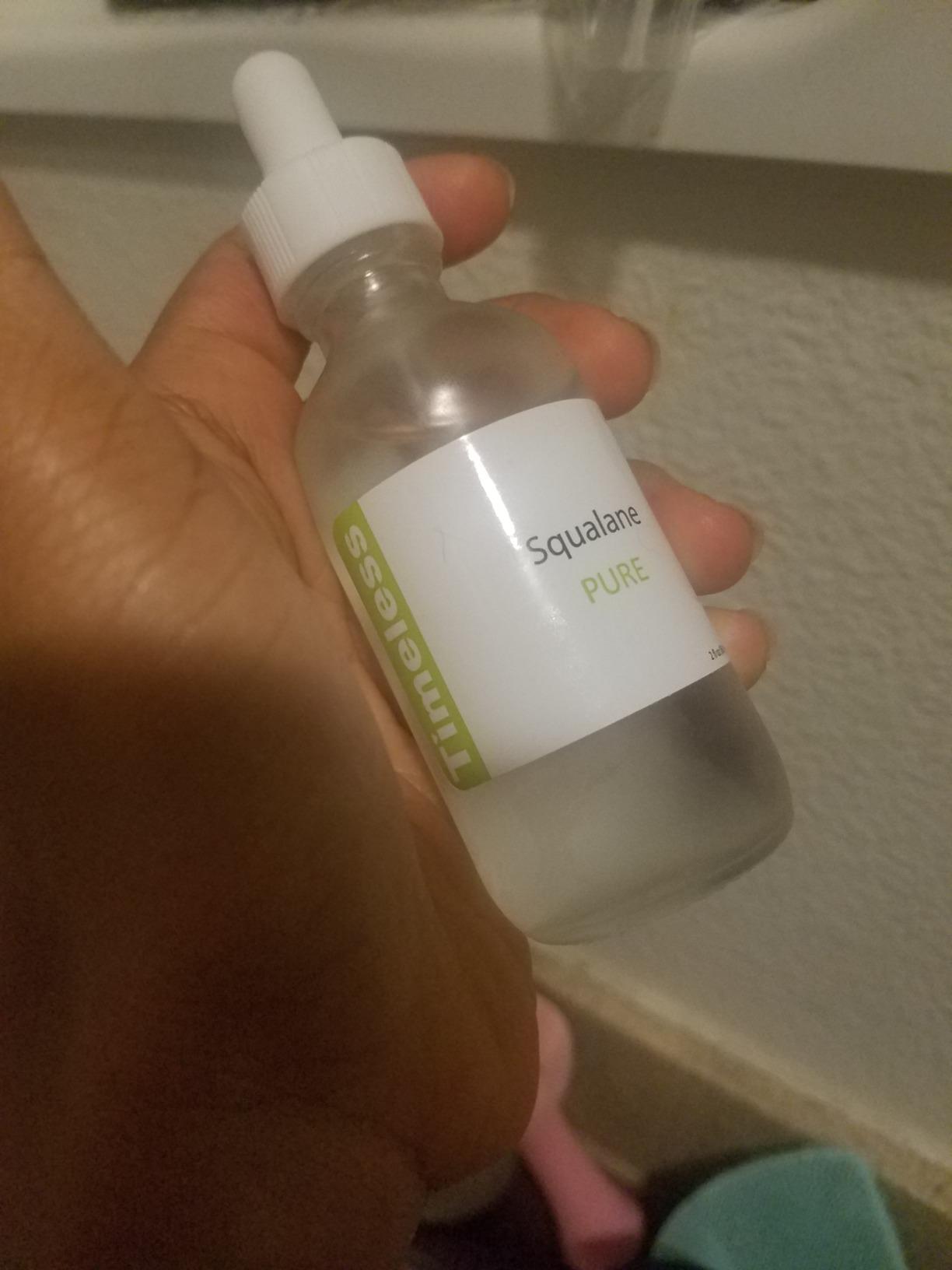 Timeless Squalane Oil 100% Pure, Plant-Based Dry Oil, 2 fl oz | Lightweight Plant-Based Dry Oil, Improves Elasticity and Radiance, Regulates Oil Production, All Skin Types and Acne-Prone customer photo 1