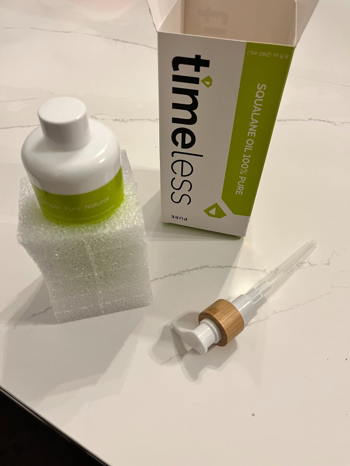 Timeless Squalane Oil 100% Pure, Plant-Based Dry Oil, 2 fl oz | Lightweight Plant-Based Dry Oil, Improves Elasticity and Radiance, Regulates Oil Production, All Skin Types and Acne-Prone customer photo 2