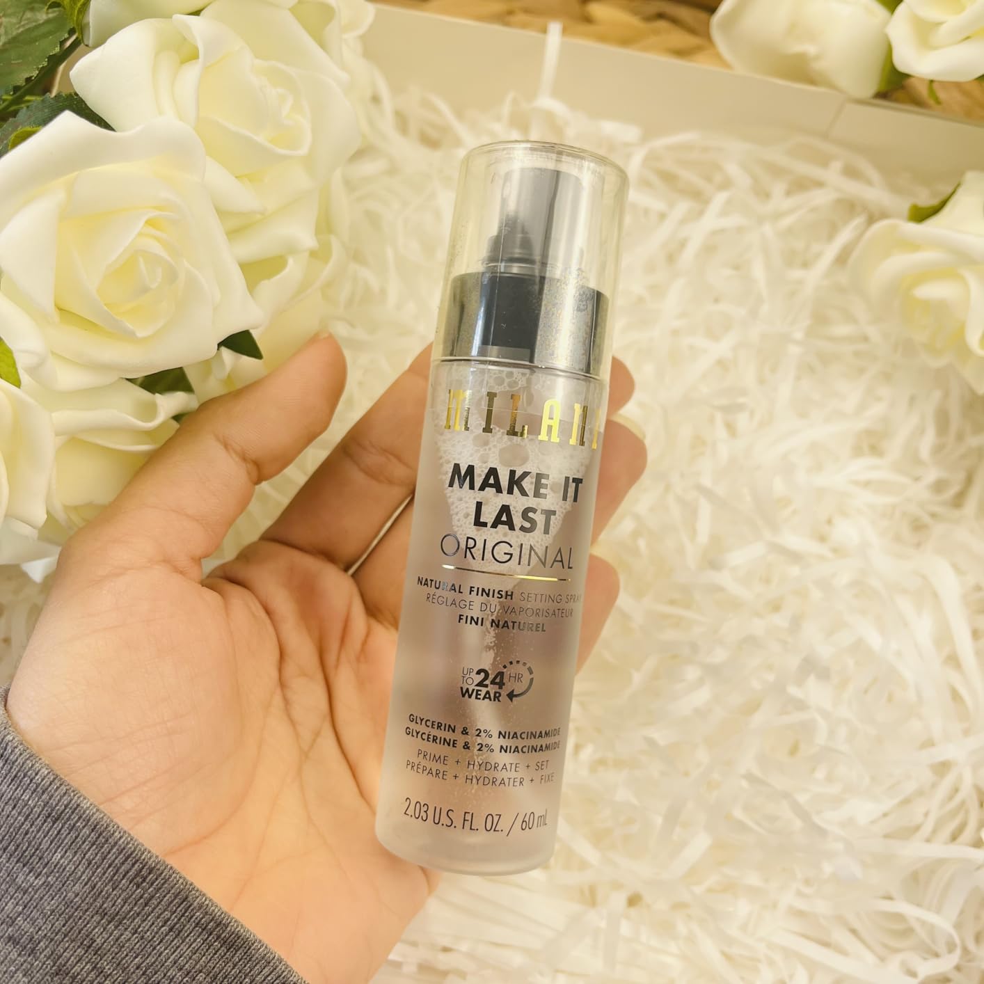 Milani Setting Spray + Primer, Make It Last Original - Natural Finish with Niacinamide for Hydration, Setting Spray for Makeup and Face Primer, 3-in-1 Prime + Hydrate + Set, 2.03 Fl. Oz customer photo 1