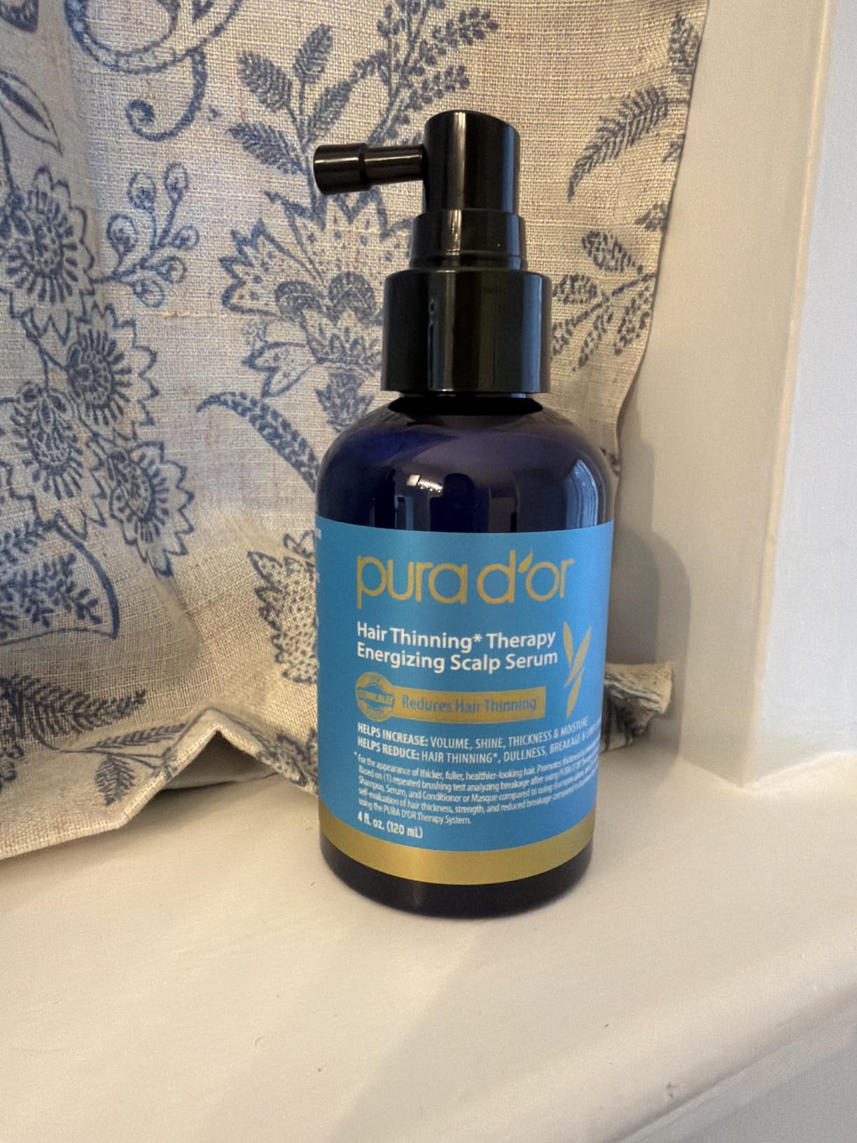 PURA D'OR Hair Thinning Therapy Energizing Scalp Serum 4oz w/Copper Tripeptide, Biotin, Caffeine, Plant Stem Cell, Catalase & DHT Balance, Rosemary Green Tea Leaf Extract customer photo 1