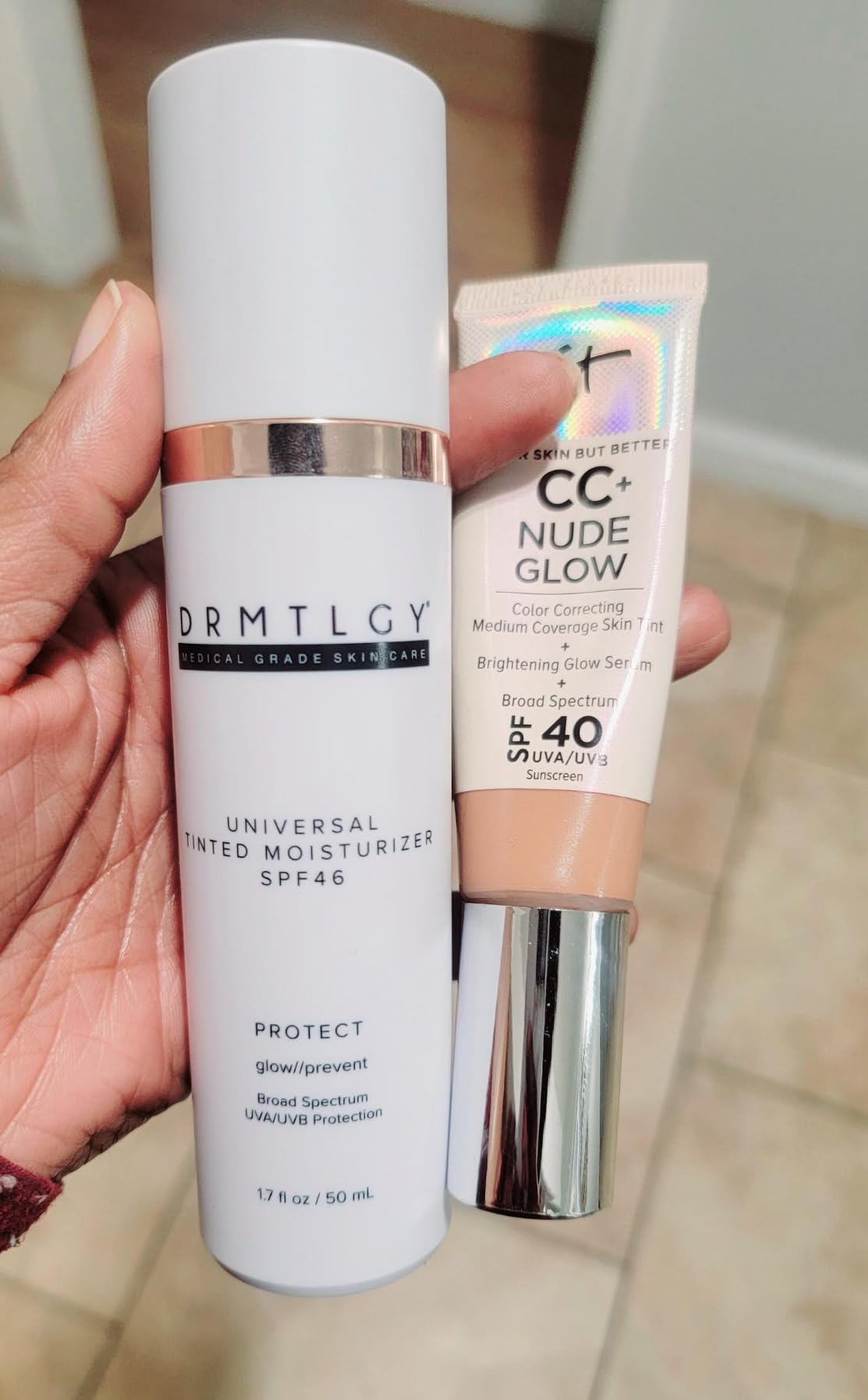 DRMTLGY Universal Tinted Moisturizer SPF 46, Dewy Tinted Sunscreen customer photo 1
