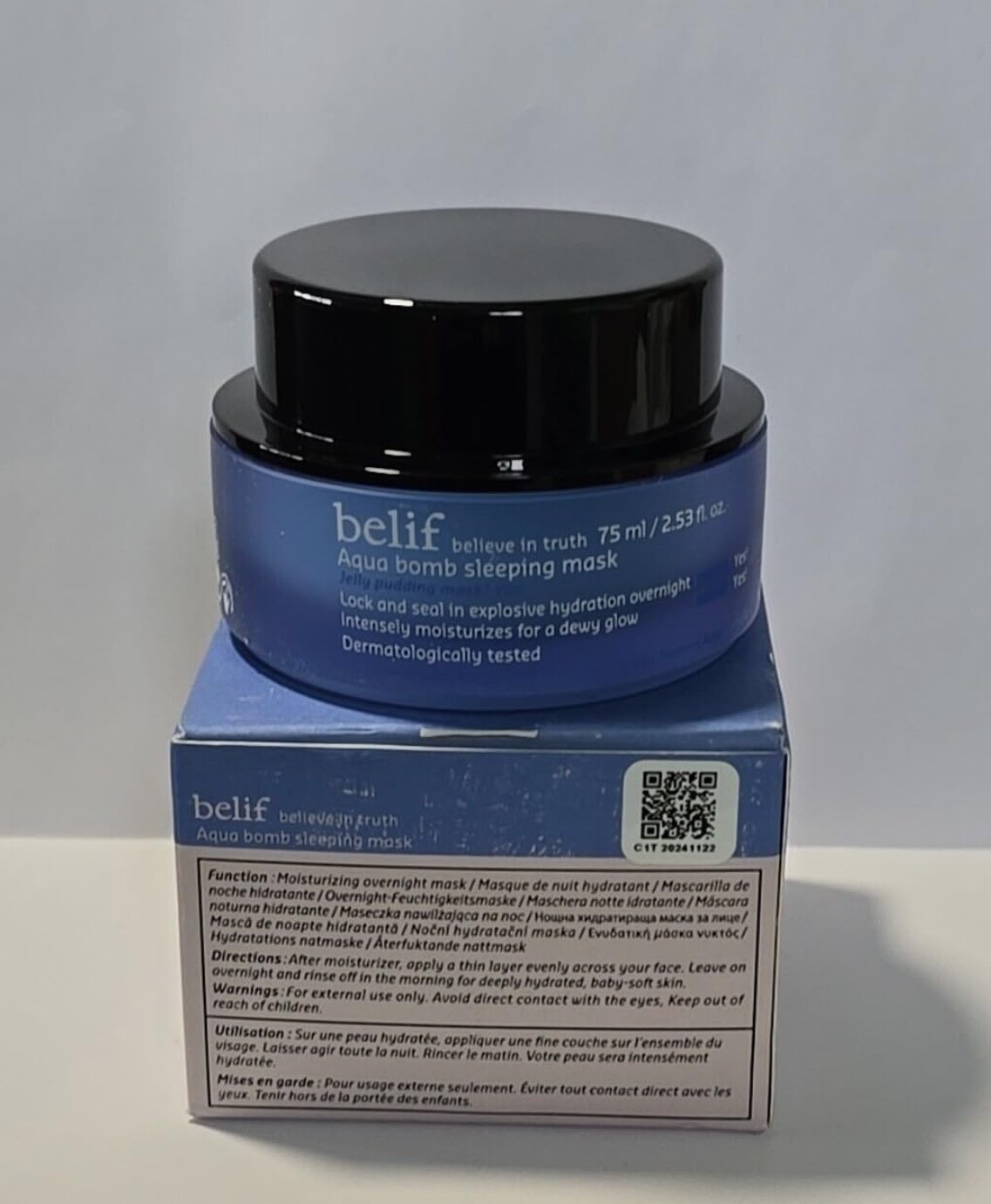 belif Vitamin E Jelly Overnight Mask - Hydrating & Plumping Face Moisturizer with Red Algae & Jojoba Oil, Deep Repair for Glass Skin, Korean Sleeping Mask for Intense Hydration & Radiance, 2.53 fl oz customer photo 2
