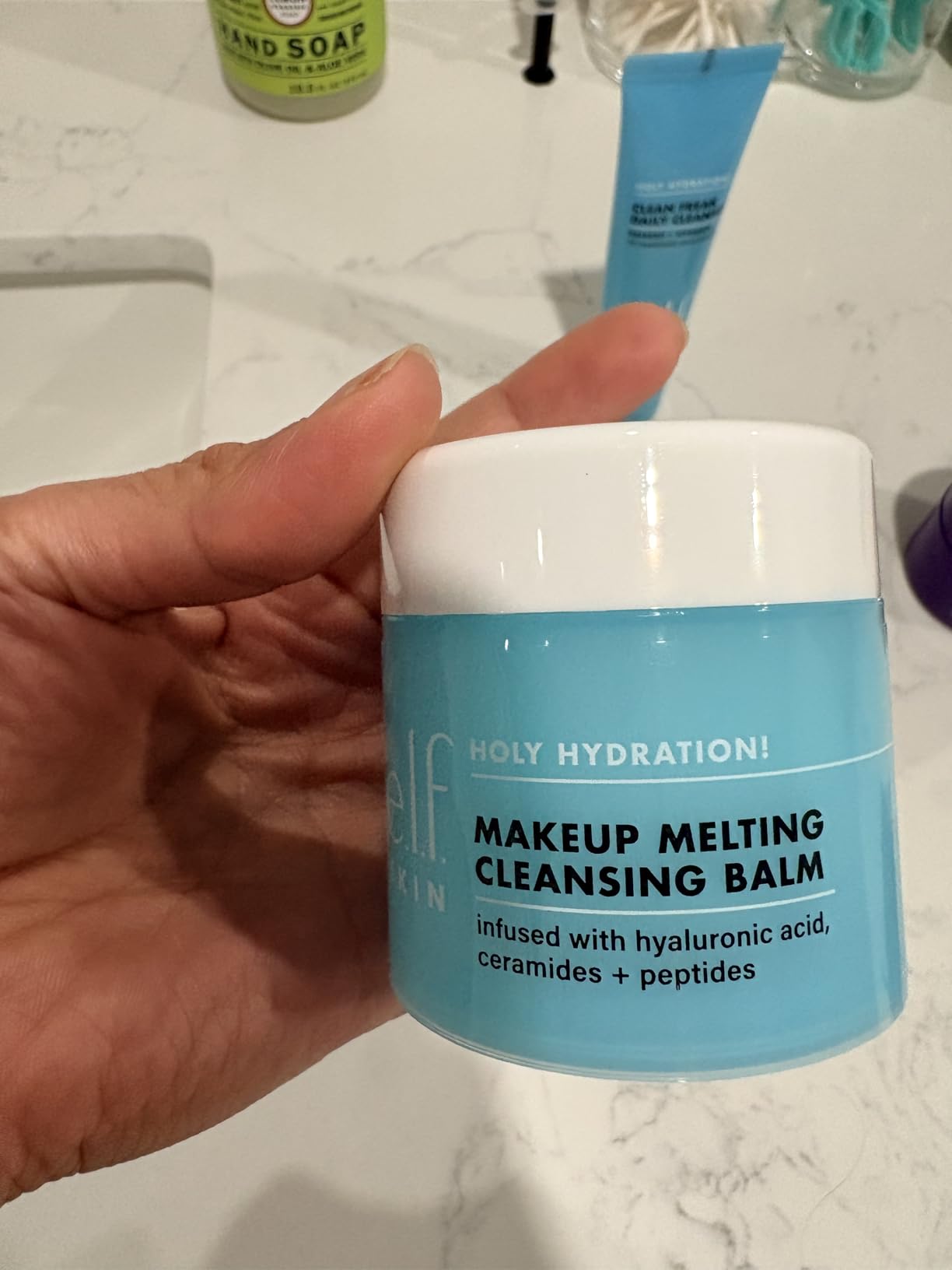 e.l.f. SKIN Holy Hydration! Makeup Melting Cleansing Balm, Face Cleanser & Makeup Remover, Infused with Hyaluronic Acid to Hydrate Skin customer photo 2