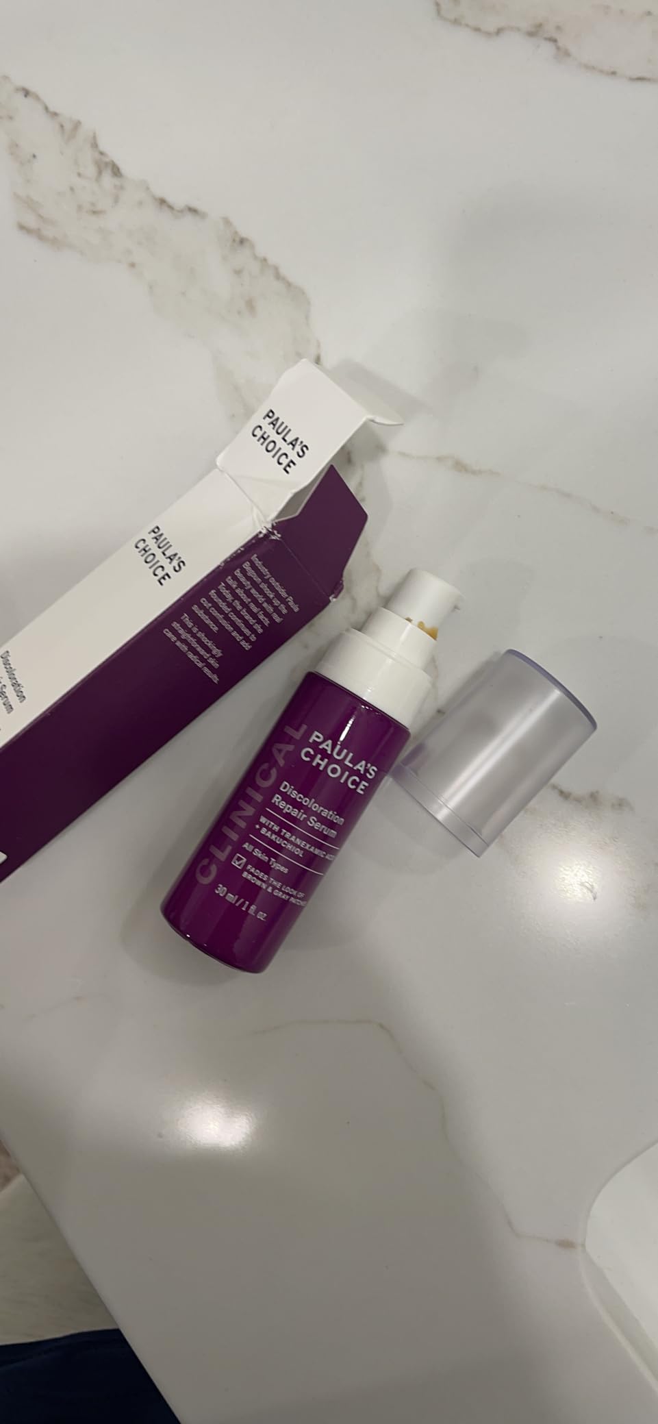 Paula's Choice CLINICAL Discoloration Repair Face Serum, 1 Fl Oz | Facial Serum with Tranexamic Acid for Stubborn Dark Spots, Post-Acne Marks & Sun Damage, Fragrance-Free customer photo 1