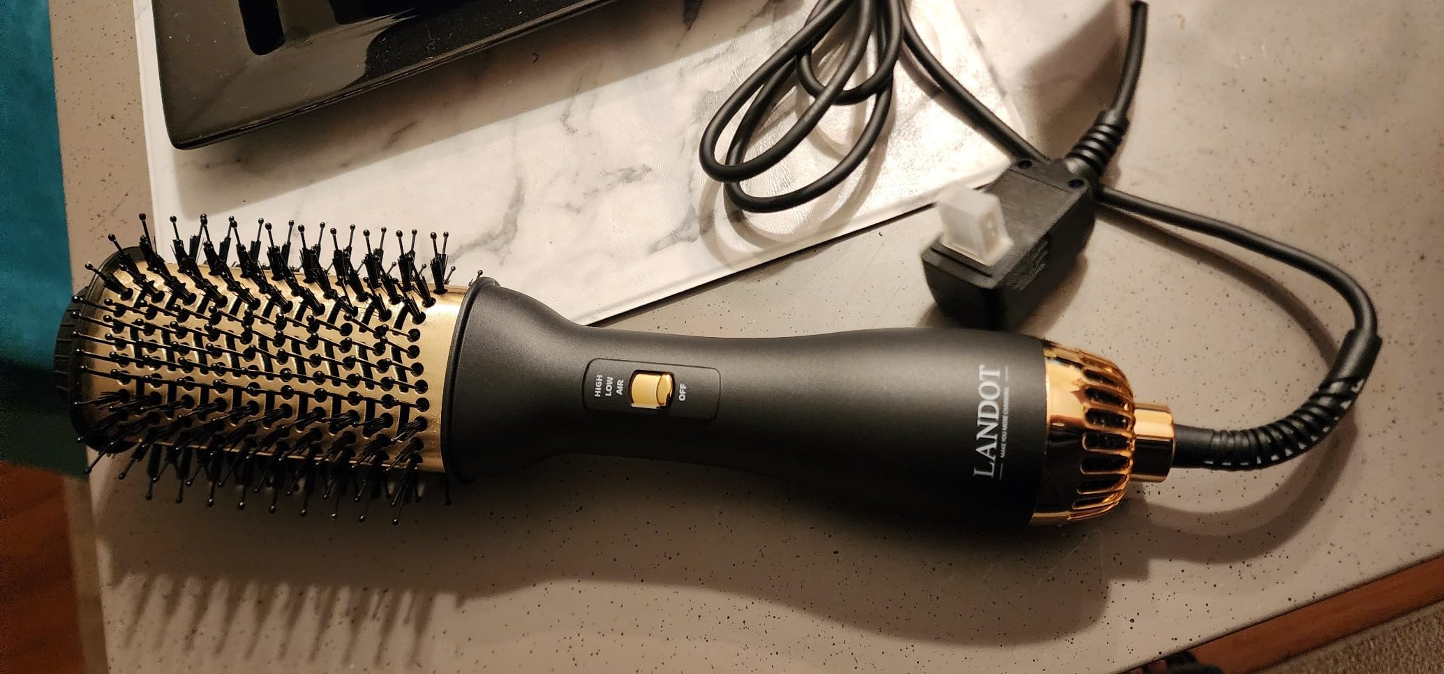 LANDOT Hair Blow Dryer Brush - 60mm Oval Barrel One-Step Hot Air Styler, Ionic Frizz Control, 3 Heat/2 Speed, Lightweight Volumizing Brush for Thick Fine Curly Hair customer photo 1
