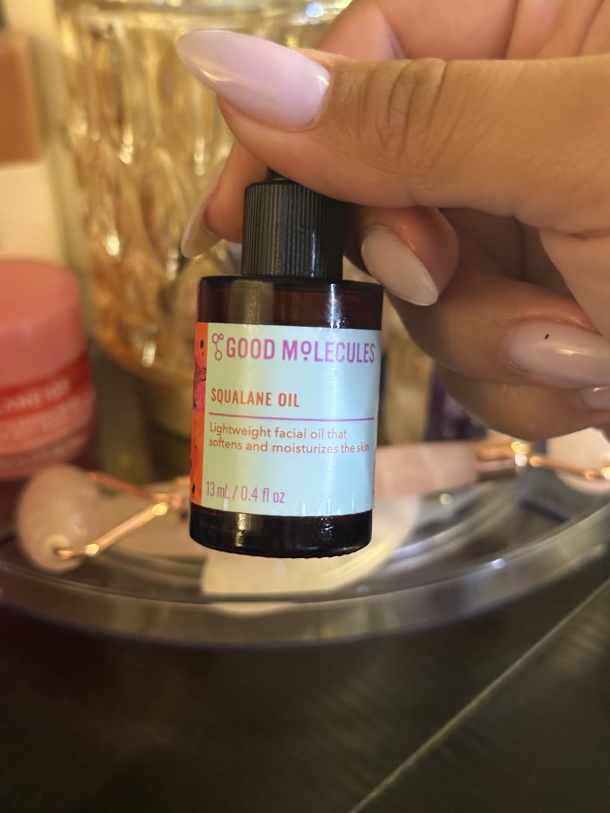 Good Molecules Squalane Oil for Face, Lightweight Facial Oil, 13 ml | Lightweight facial oil that softens and moisturizes skin. Suitable for all skin types. customer photo 2