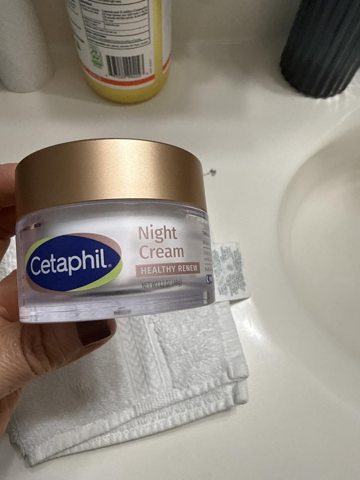 Cetaphil Healthy Renew Night Face Cream, Anti-Wrinkle, Peptides, 1.7oz | Skin Tightening, Wrinkle Repair, Retinol Alternative, Fragrance Free, Sensitive Skin, Firming Peptide Night Cream For Women customer photo 1