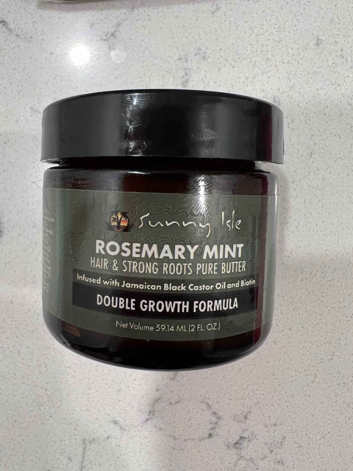Sunny Isle Rosemary Mint Hair & Strong Roots Pure Butter 4oz | Jamaican Black Castor Oil & Biotin, Double Growth Formula, Hair Growth, Dry Scalp, Edges, Breakage & Protective Styles customer photo 2
