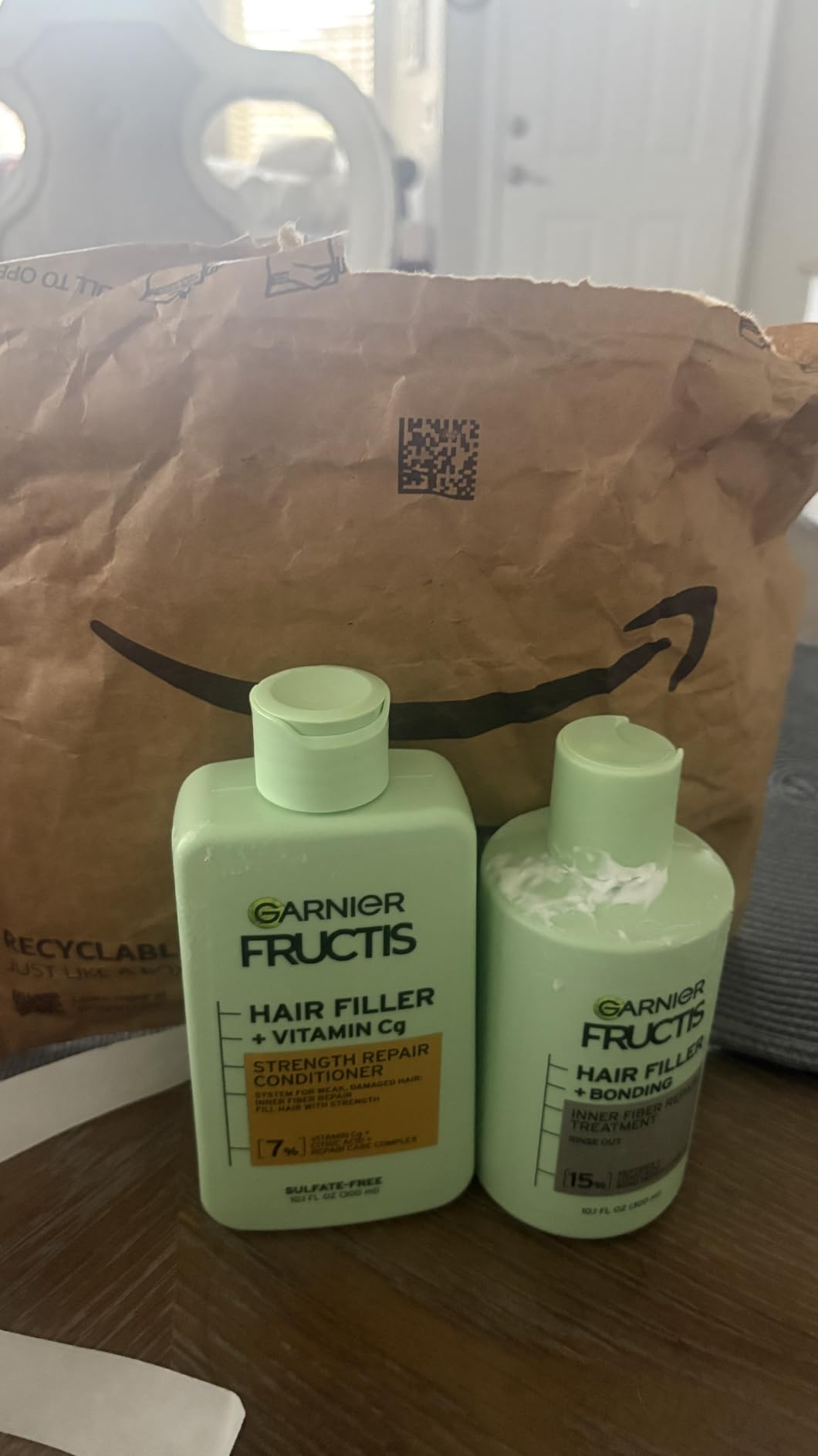 Garnier Fructis Hair Filler Bonding Inner Fiber Rinse Out Pre Shampoo Treatment With Bond Repair Complex, 10.1 Fl Oz customer photo 2