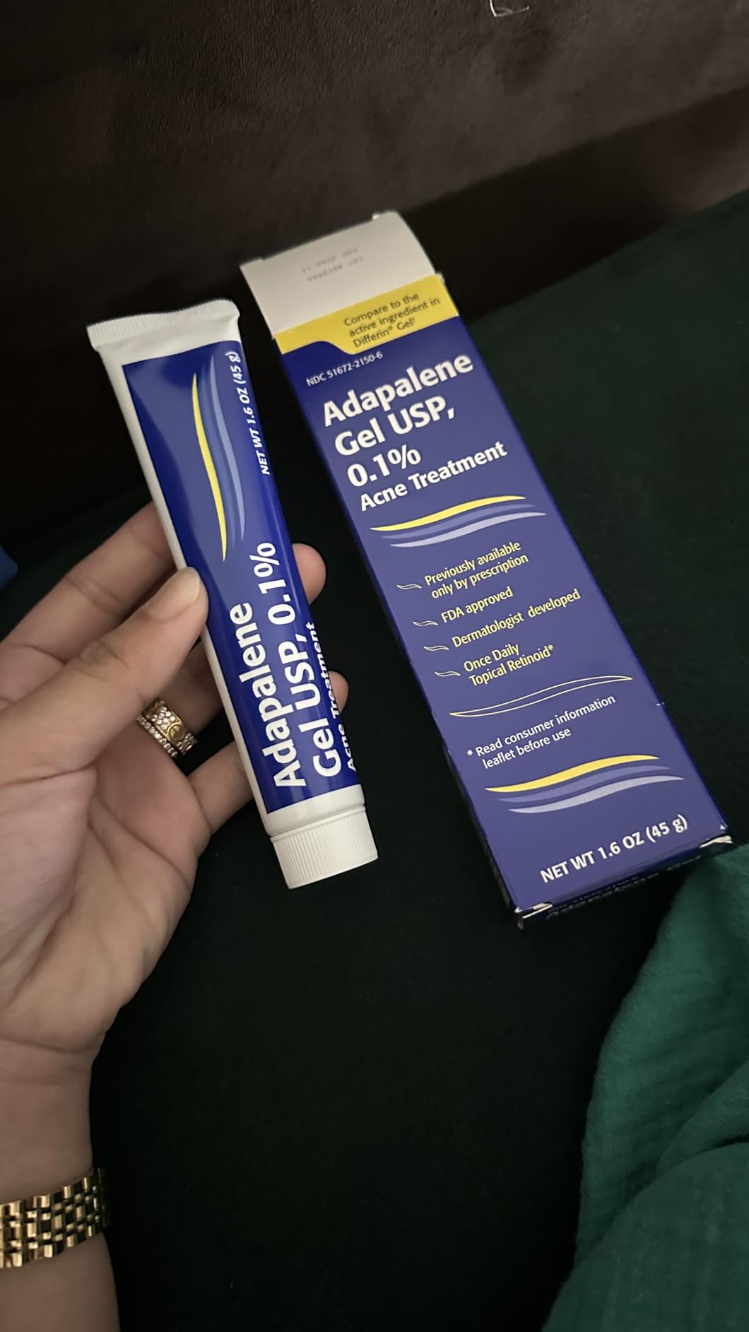 TARO Adapalene 0.1% USP Gel, Paraben Free, Retinoid Acne-Prone Facial Treatment for Sensitive Skin, Prescription Strength (1.6 Oz) customer photo 1