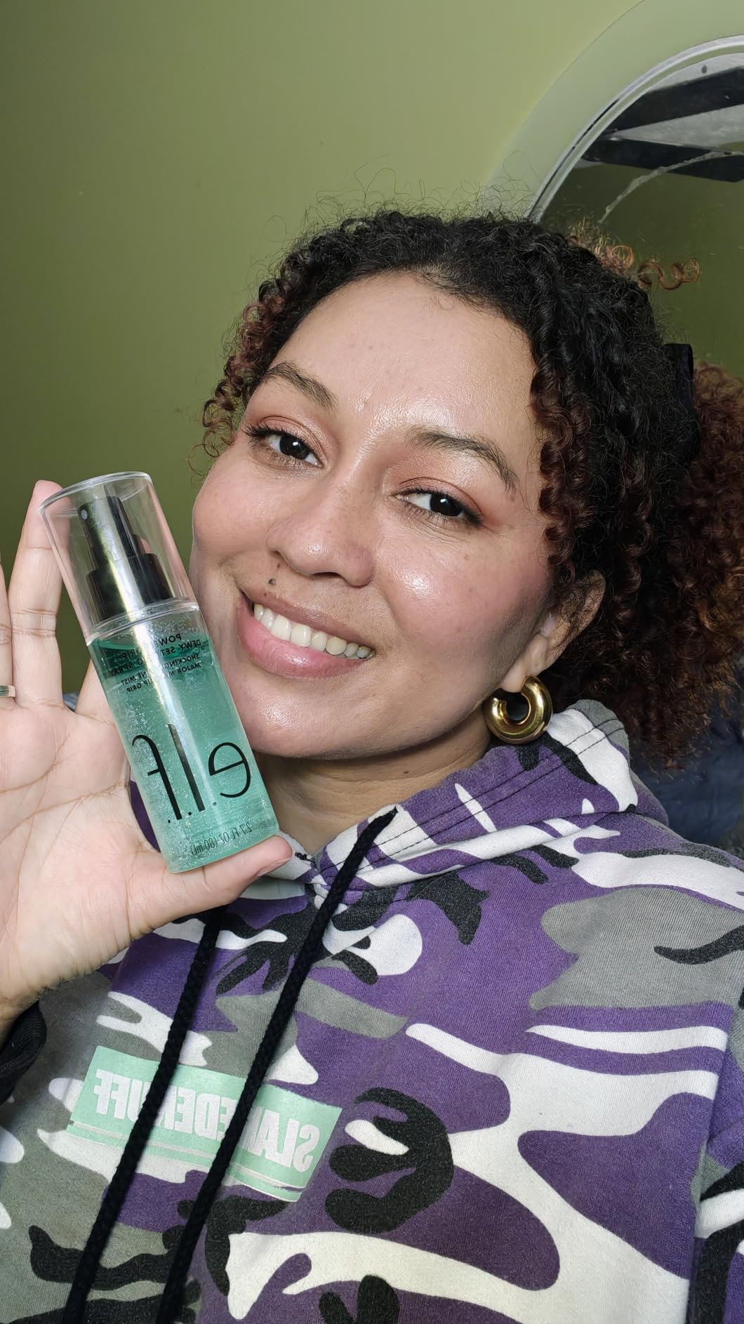 e.l.f. Power Grip Dewy Setting Spray, Ultra Fine Mist Made With Hyaluronic Acid, Grips Makeup For A Hydrated-Looking, Dewy Finish, Vegan & Cruelty-Free customer photo 2