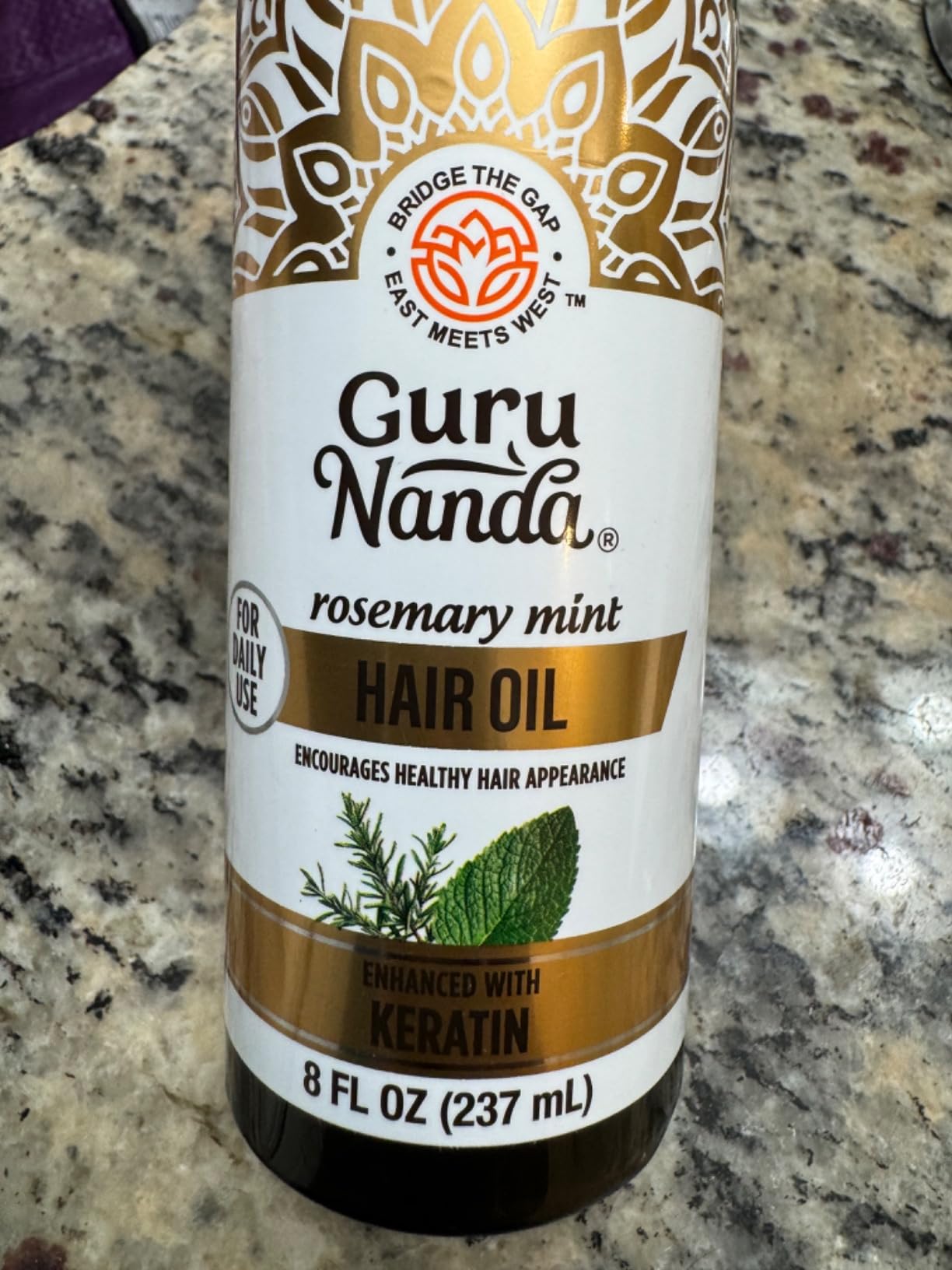 GuruNanda Rosemary Mint for Hair Growth with Keratin & Vitamin E Oil - Encourages Scalp, Shine & Hair Strengthening- 100% Natural, Cruelty-Free, 8oz customer photo 2