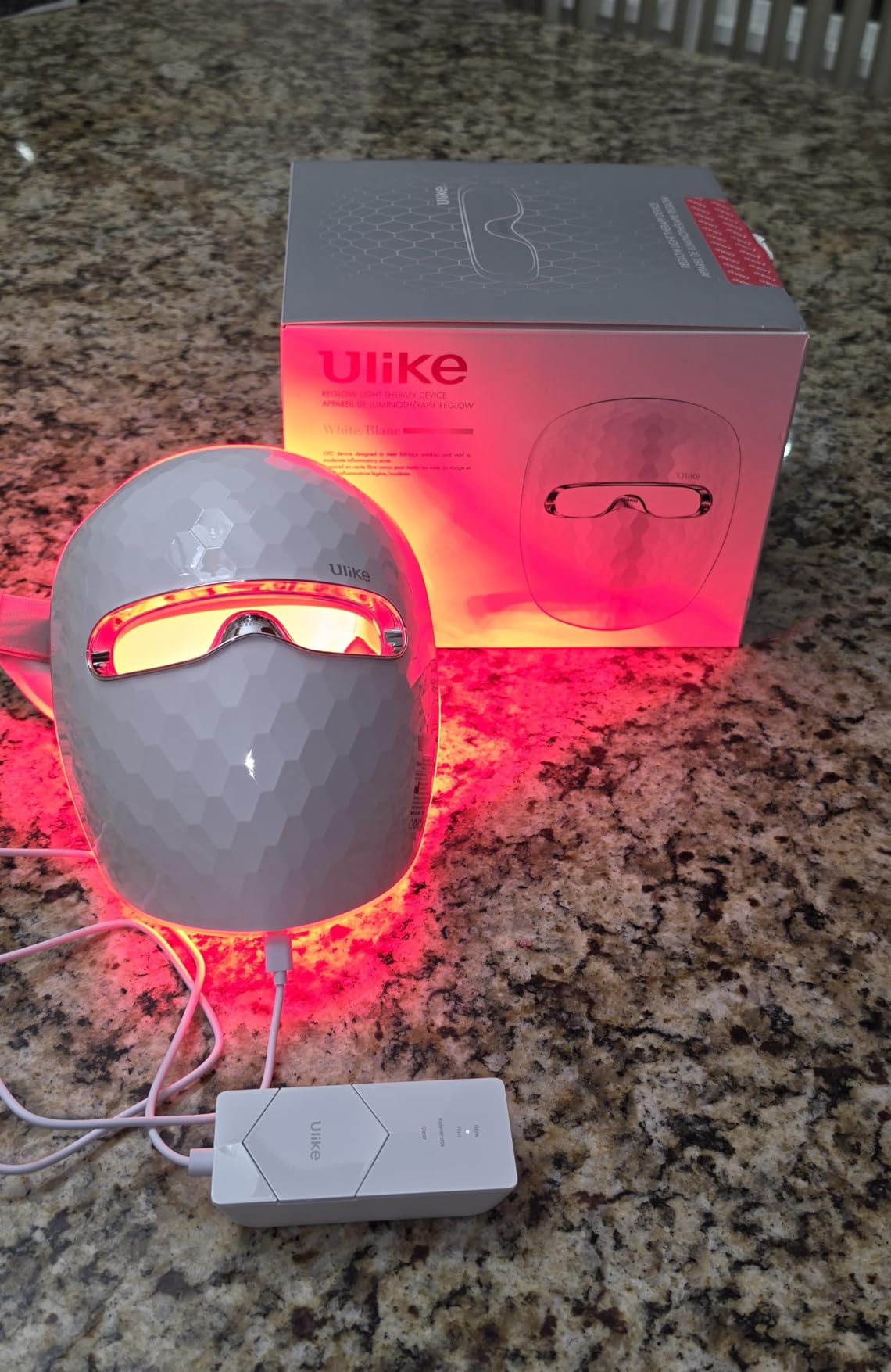 Ulike ReGlow LED Face Mask, Red Light Therapy for Face, Red, Blue, Yellow & Infrared Light Therapy for Acne & Anti-Ageing, Cordless, Remote Control, Eye Protection, Home Skincare Device for Women Wife customer photo 1