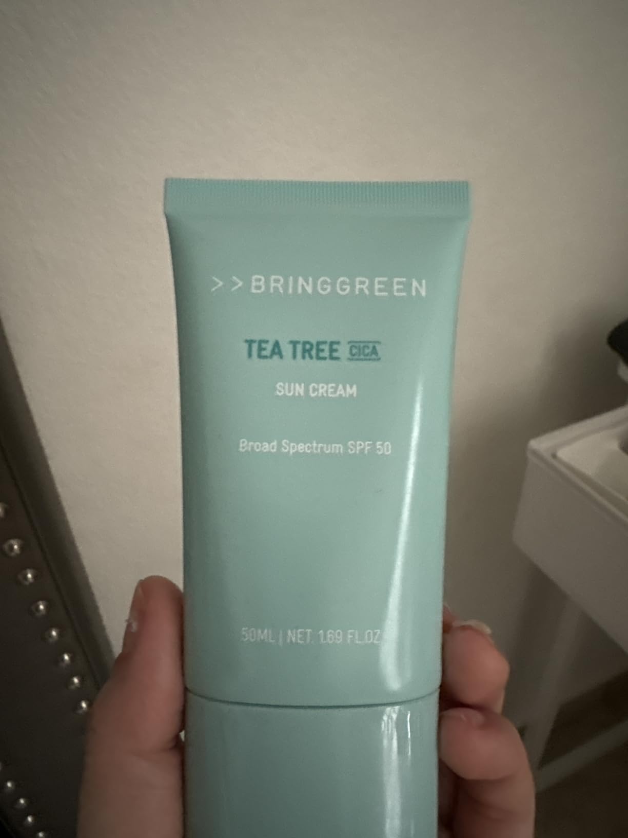BRING GREEN Tea Tree CICA Mineral Sunscreen SPF 50+ PA++++ | Non-Nano Zinc Oxide Face Sun Lotion, Reef Safe Korean Sunscreen for Sensitive Skin, Oil-Free, 1.69 fl. oz customer photo 1