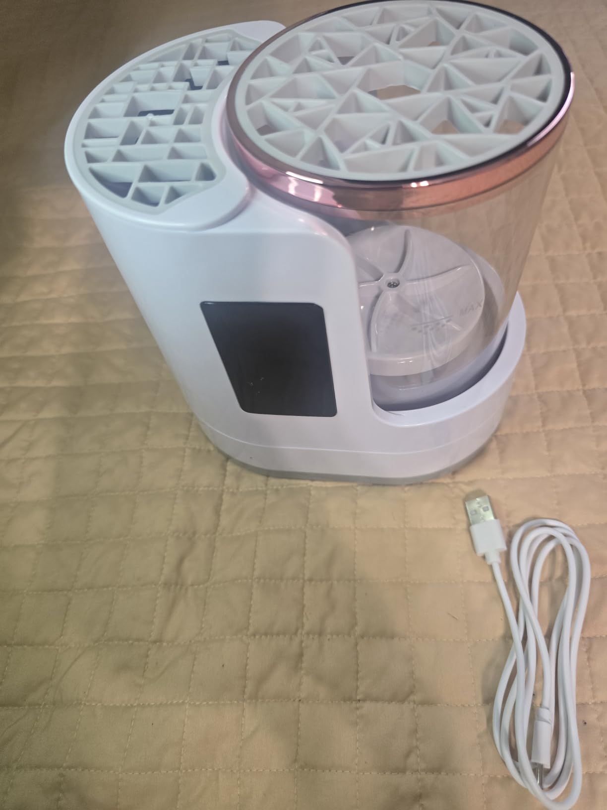 3 IN 1 Electric Makeup Brush Cleaner Machine With Makeup Brush Dryer-Holder-Portable Automatic USB Cosmetic Brushes Cleaner Tool for All Size Beauty Makeup Brush Set, Eyeshadow, Blush Brush (Rose Pink) customer photo 1