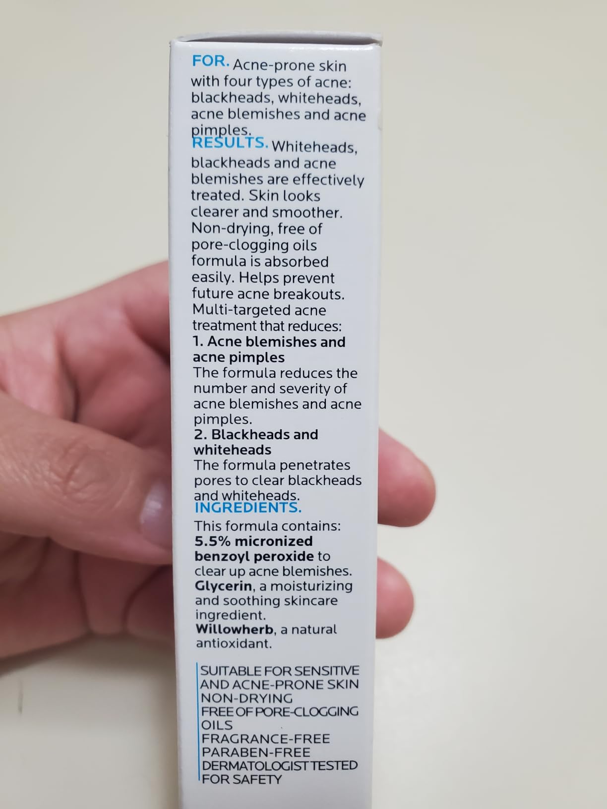 La Roche-Posay Effaclar BPO Multi-Target Acne Treatment, Benzoyl Peroxide | Acne cream with 5.5% Micronized Benzoyl Peroxide. Targets oily skin, blackheads, & pimples. Dermatologist recommended. customer photo 2
