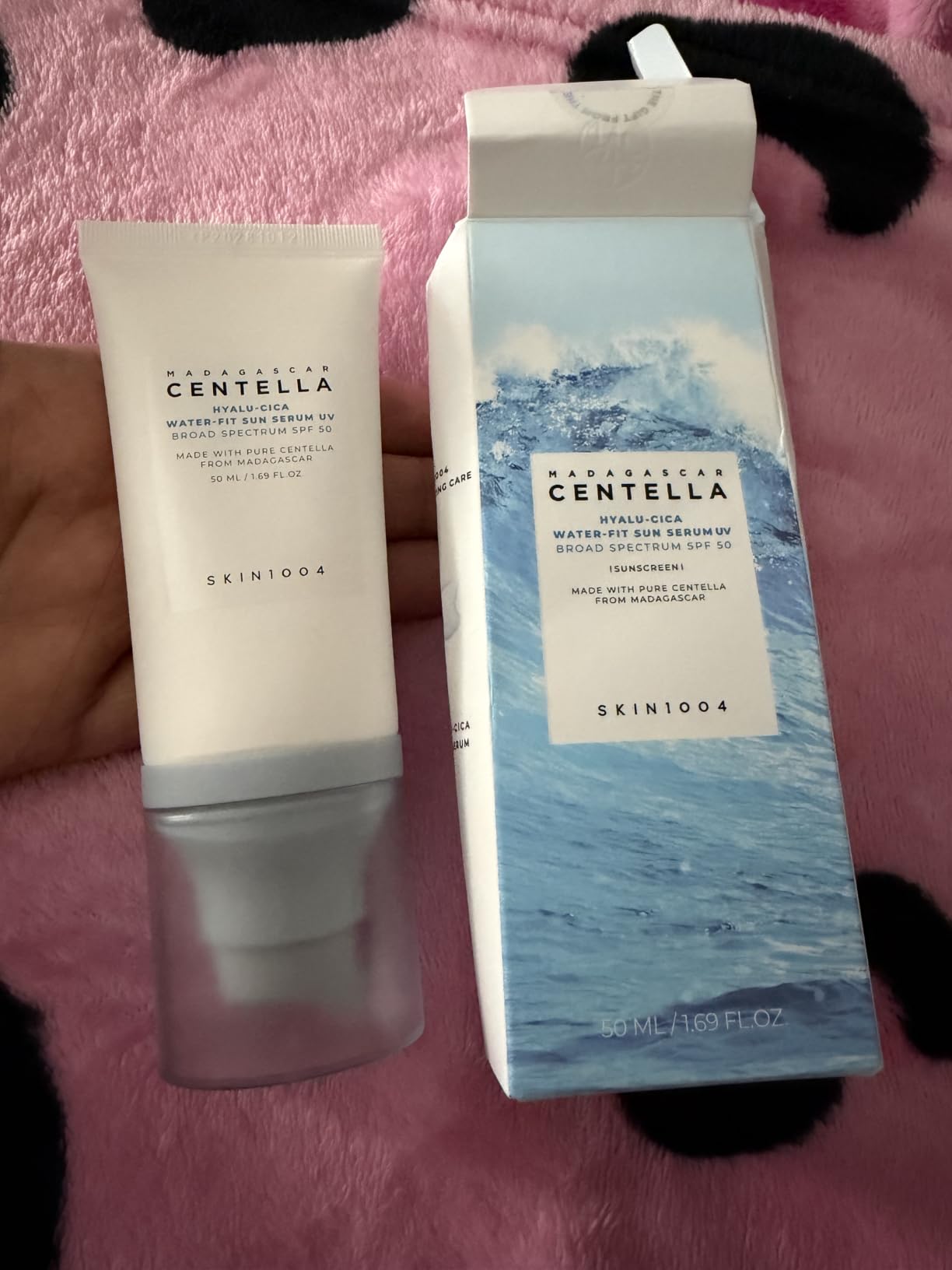SKIN1004 Centella Hyalu-Cica Water-Fit Sun Serum UV, Korean Sunscreen SPF 50, Centella Sunscreen, Travel Essentials, Sunscreen with Hyaluronic Acid, No White Cast, Korean Skin Care, 1.69 fl.oz / 50ml customer photo 1