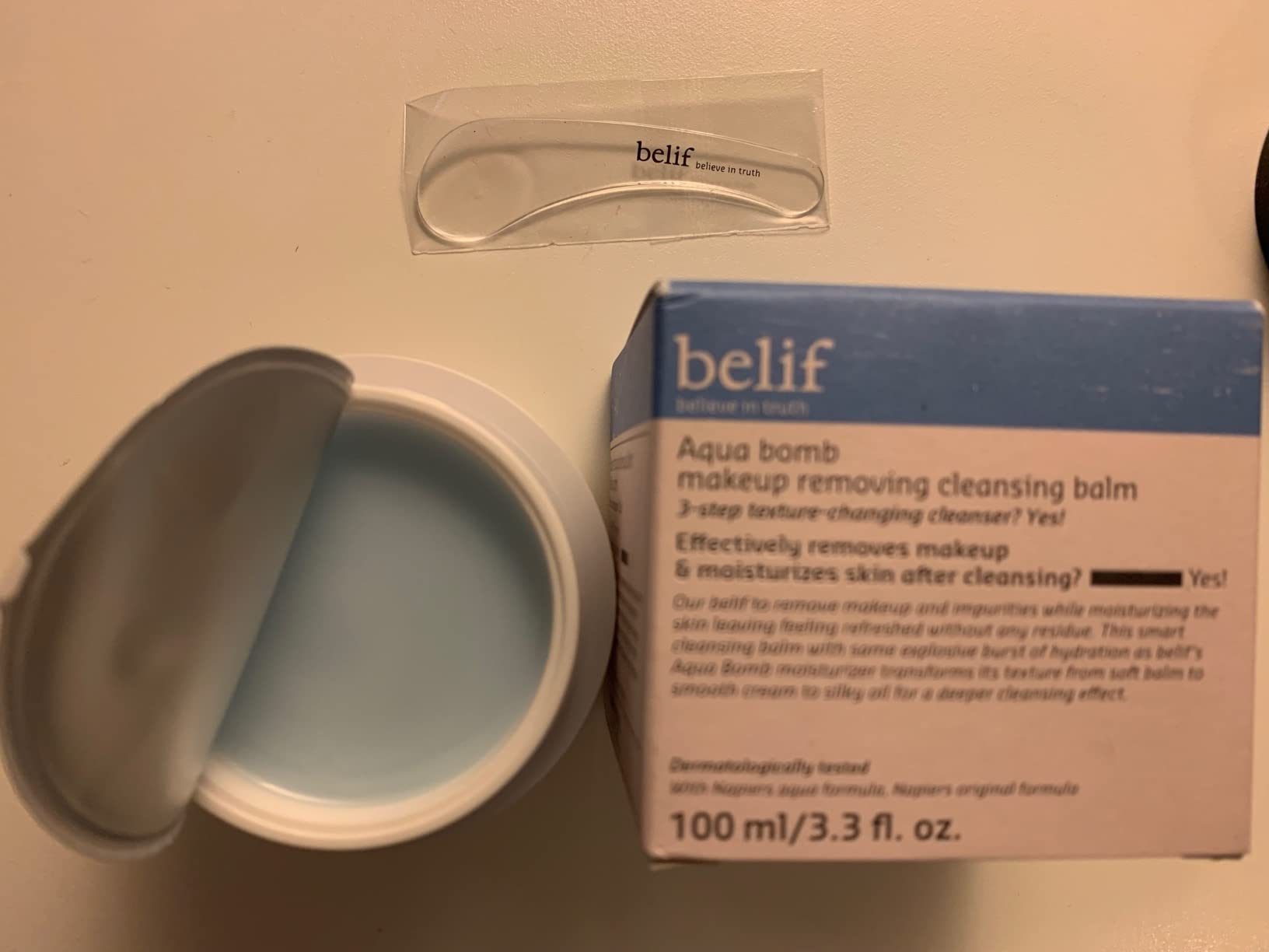 belif Aqua Bomb Cleansing Balm Makeup Remover, Hydrate & Deep Cleanse in 1 Step, Melt Away Makeup & SPF, Balm to Oil Cleanser Formula, No Oily Residue, Korean Skin Care (3.3 fl.oz., New Formula) customer photo 1