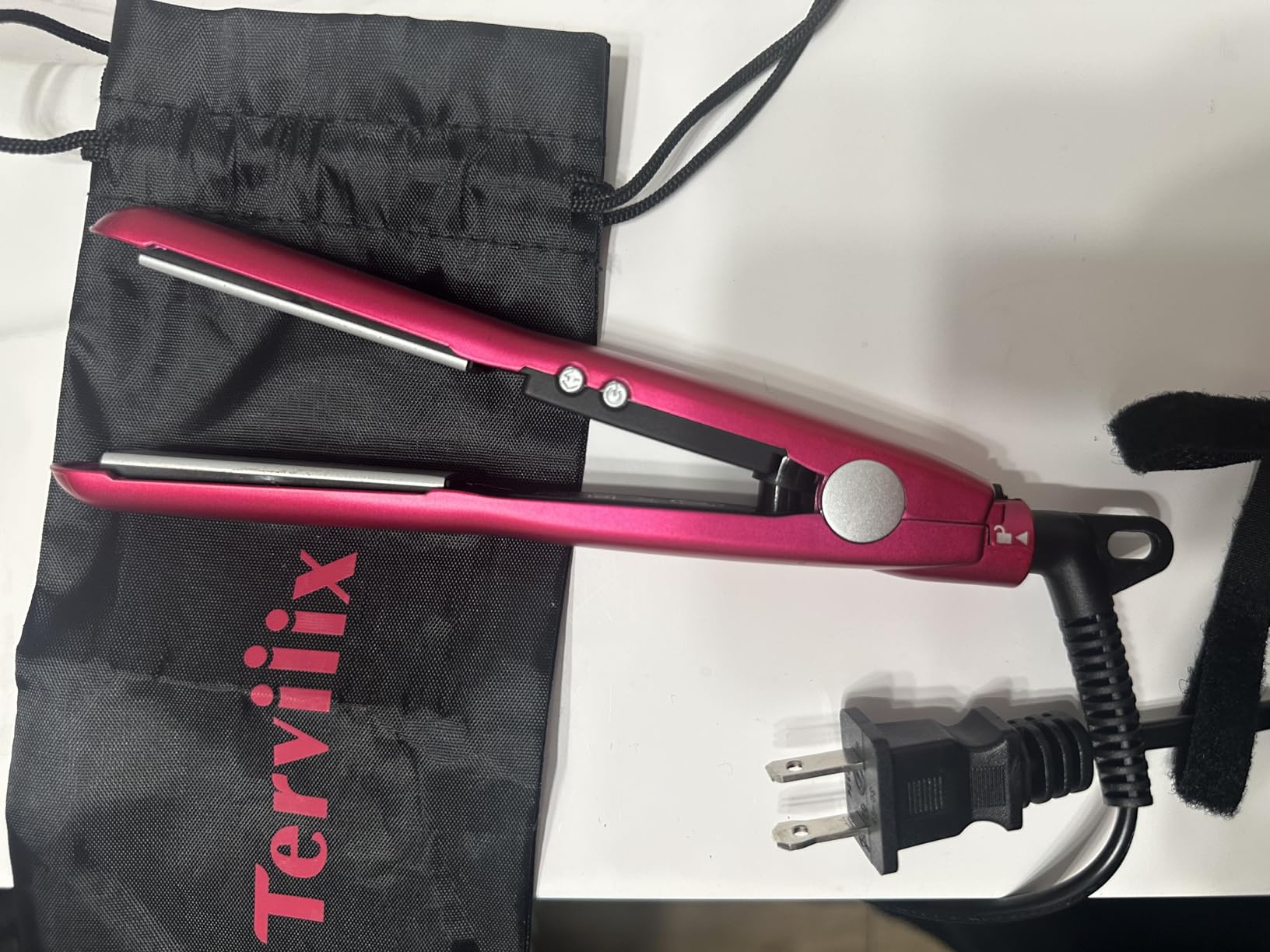 Terviiix Mini Flat Iron, Dual Voltage Travel Hair Straightener, Cyan | Adjustable Temp, For Short Hair, Curls Bangs, Edges and Pixie Cuts, Men Beard, Ceramic, 0.5 Inch customer photo 2