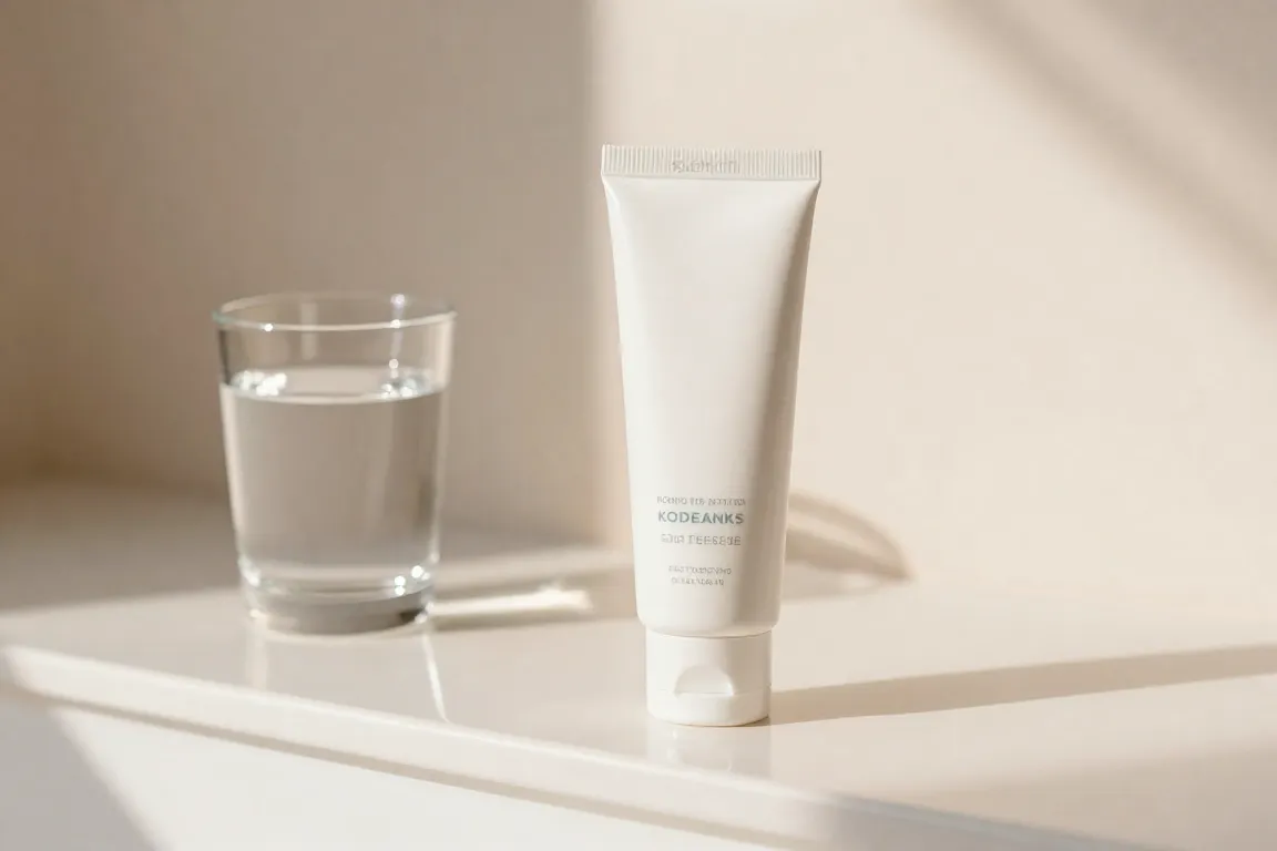 Tubes of invisible Korean sunscreen without white cast displayed on a bright sunlit vanity.