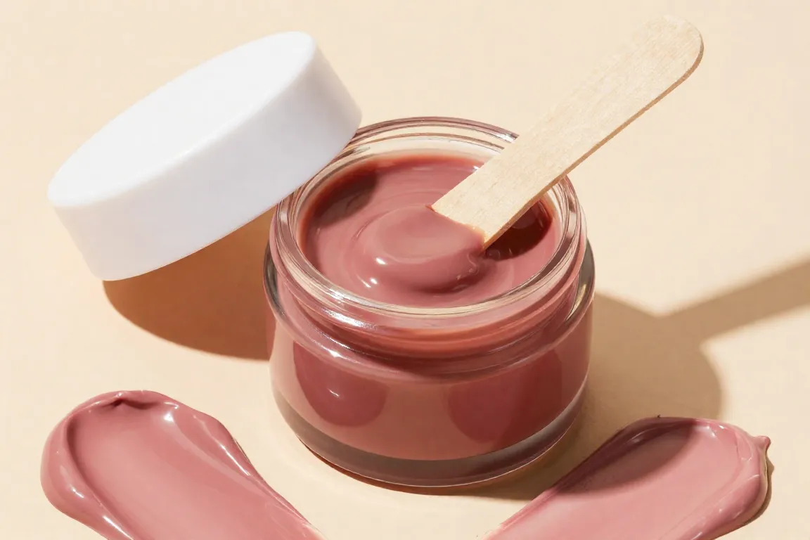 Jars of overnight lip sleeping masks and hydrating lip balm swatches for severely chapped lips.