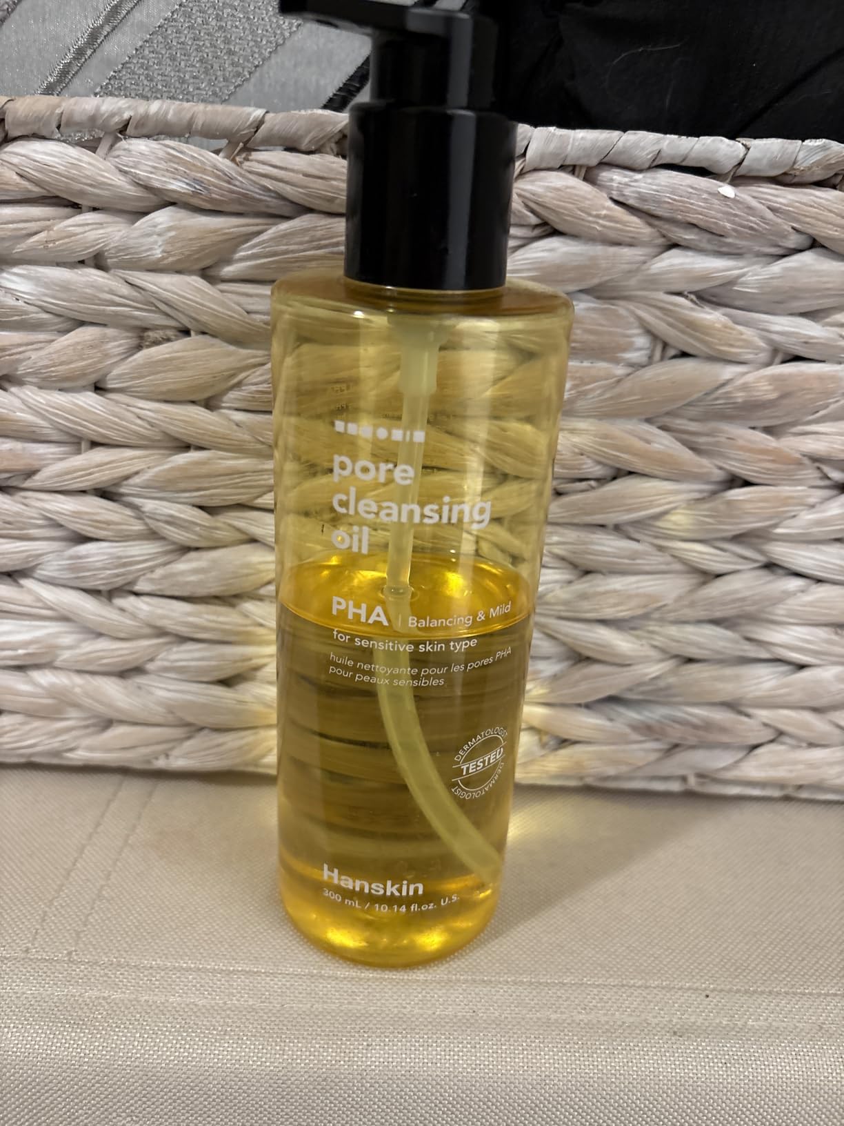 Hanskin PHA Pore Cleansing Oil for Sensitive Skin, Makeup Remover, 10.14 oz | PHA Deep Pore Oil Cleanser for Face, Removes Makeup & Sunscreen, Lightweight, Sebum Care, Sensitive Skin, Korean Skincare customer photo 1