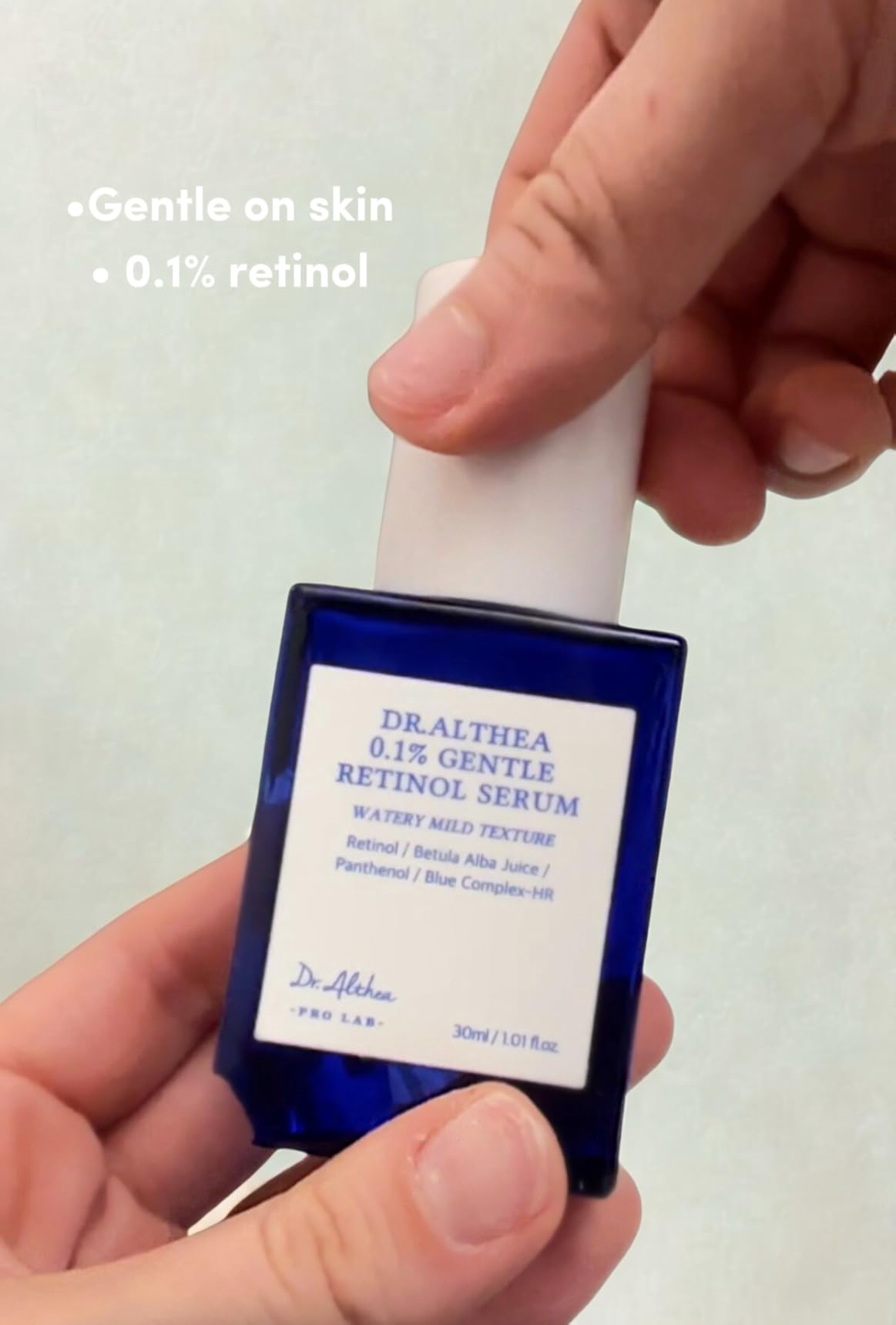 Dr.Althea 0.1% Gentle Retinol Serum, Korean Vegan Skin Care | Gentle Face & Neck Anti-Aging Moisturizer with Panthenol & Bakuchiol customer photo 1