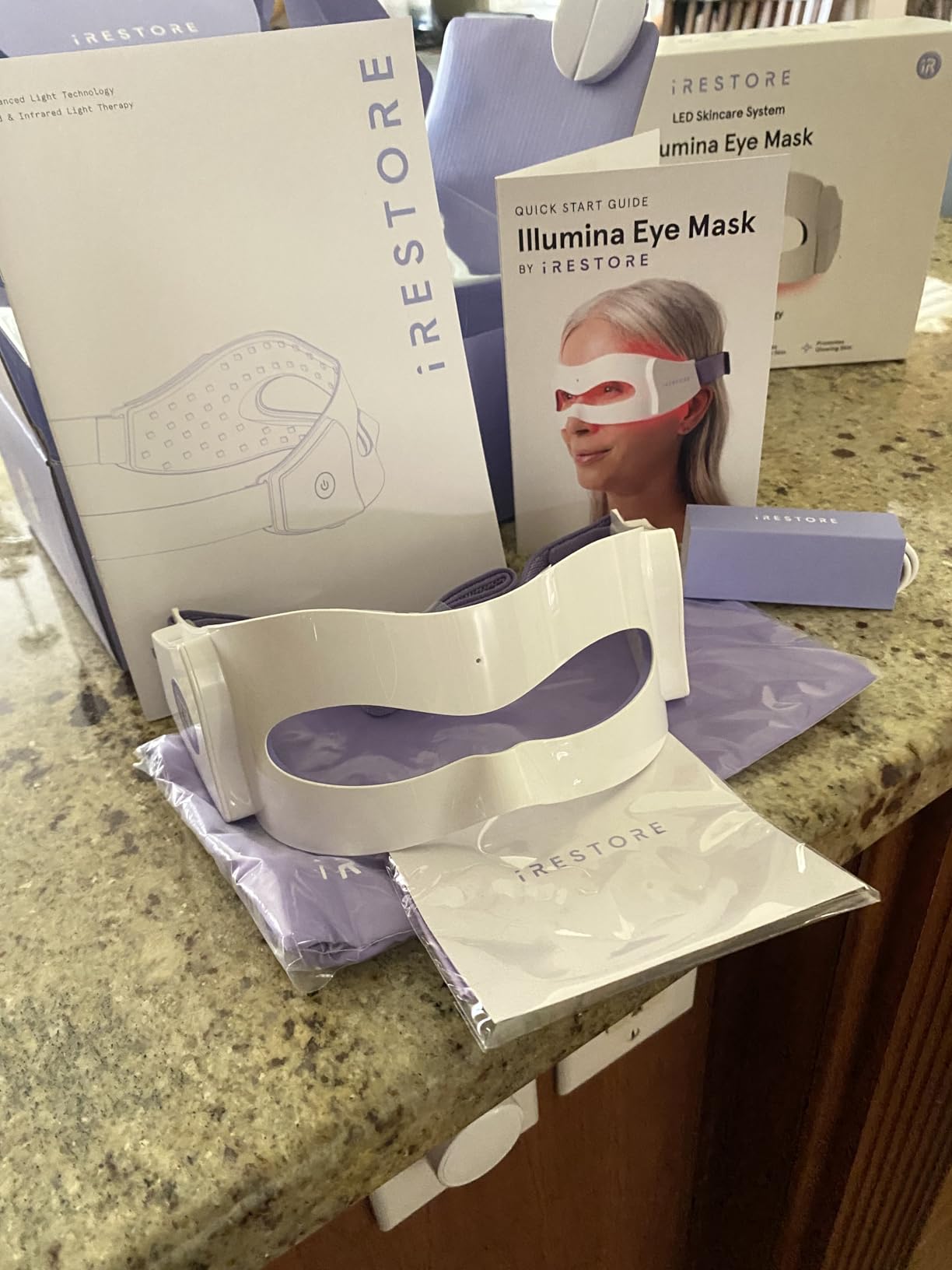 iRestore Red Light Therapy for Eyes - 180 LEDs Eye Mask with Infrared Light for Under-Eye Wrinkles, Forehead Lines, 11's, Crow's Feet, Dark Circles customer photo 2