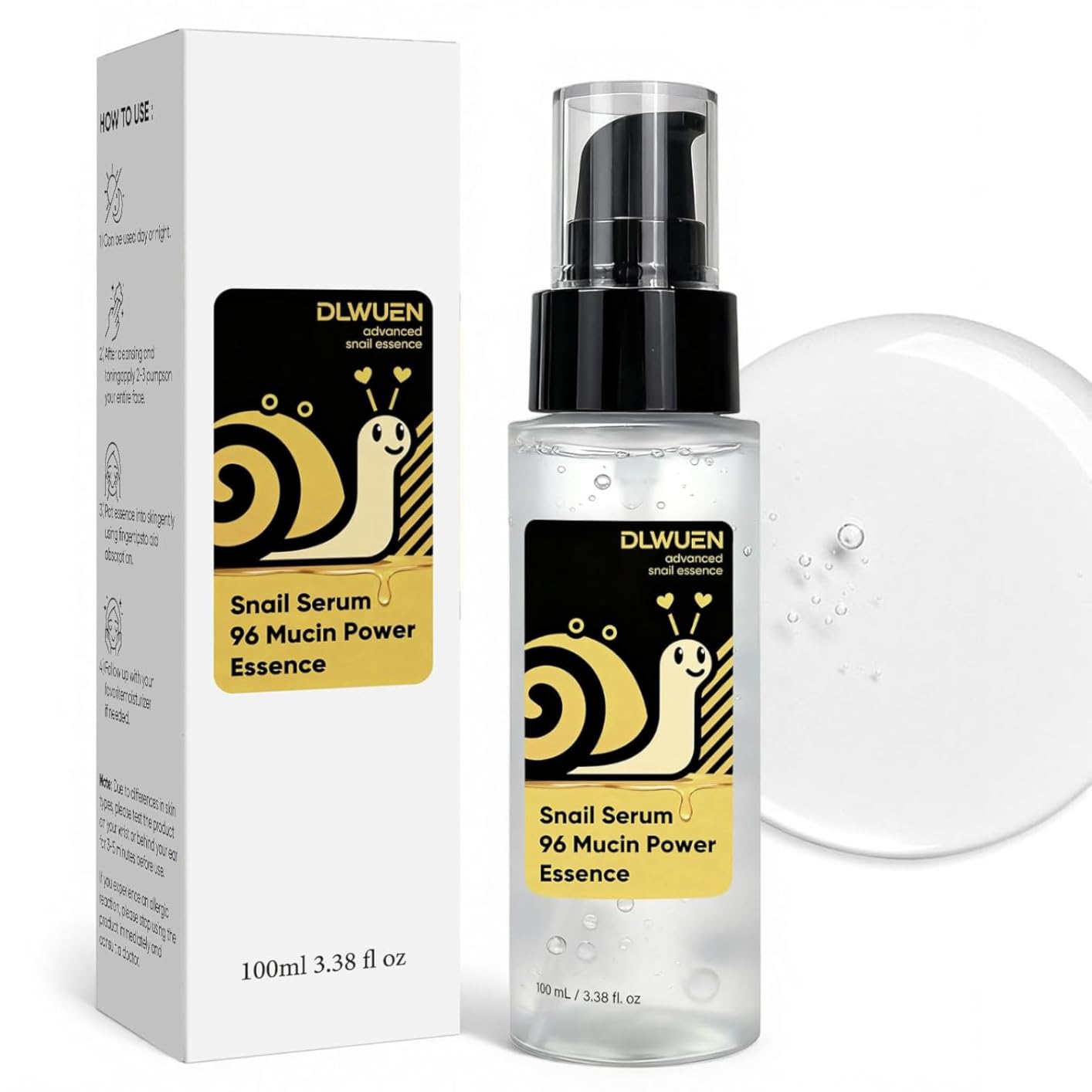 Snail Mucin Serum 100ml, Advanced Snail 96% Mucin Power Essence | Hydrating Serum for Face with Snail Secretion Filtrate for Dull Skin, Snail Mucin Repairing Serum, Skin Care for Women customer photo 2